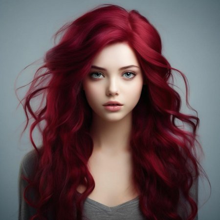 Рубиново красный цвет волос