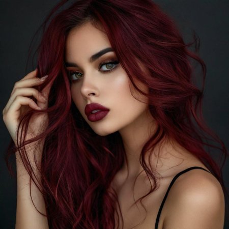 Тёмно бордовый цвет волос