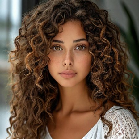 Curly brown