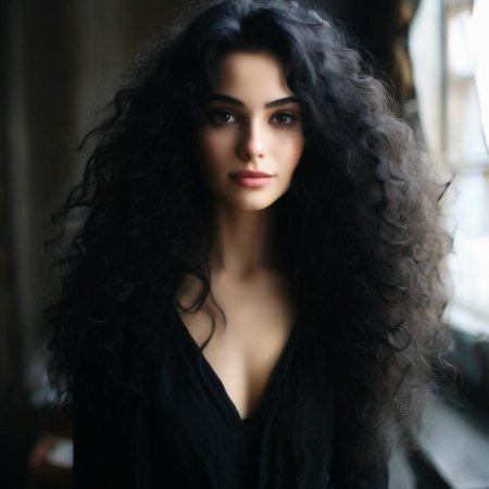 Кудрявые черные волосы