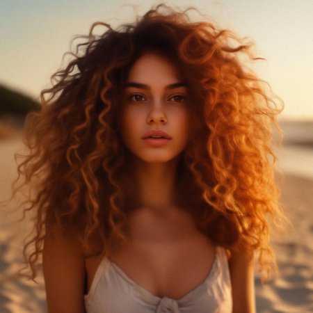 Кудрявые рыжие волосы