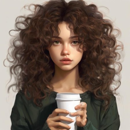 Девушка с кудрявыми волосами