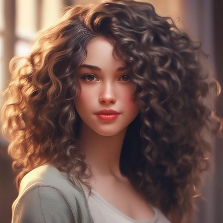 Девушка с кудрявыми волосами