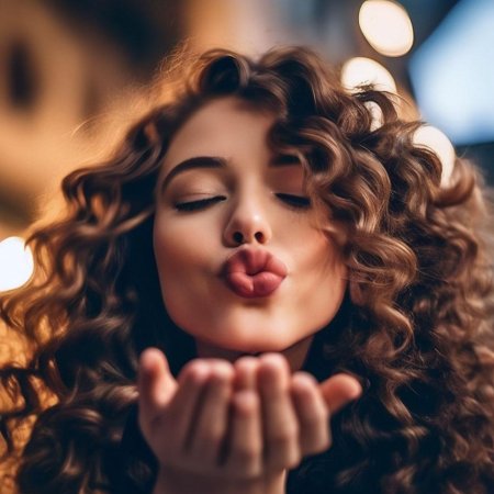 Кудрявая шатенка