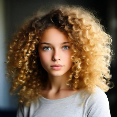Девочка с кудрявыми волосами