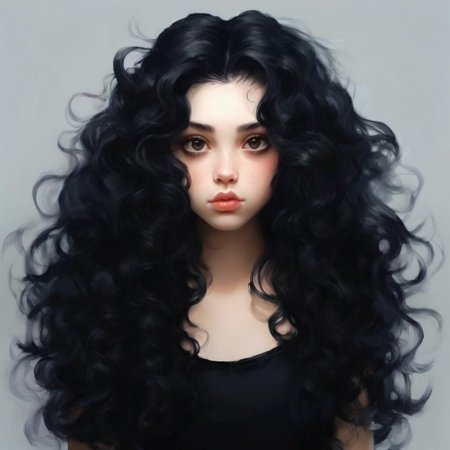 Черные кудрявые волосы