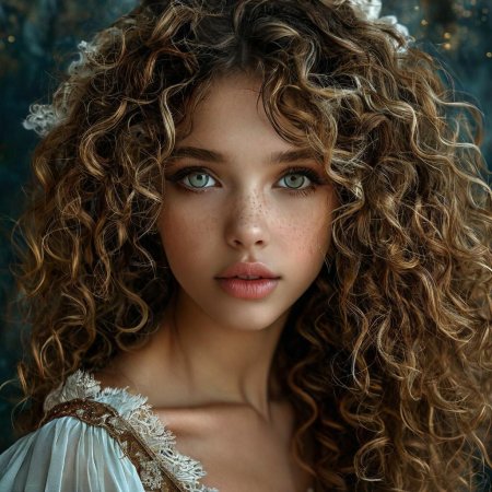 Girl with curly hair