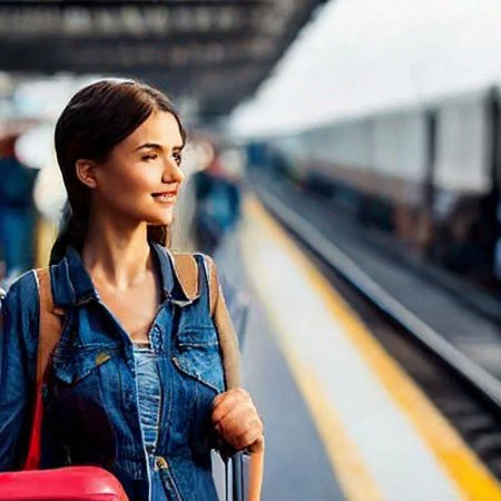 Девушка с чемоданами