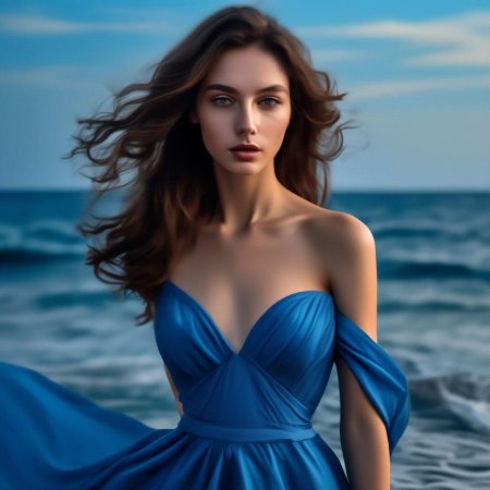 Девушка в голубом платье