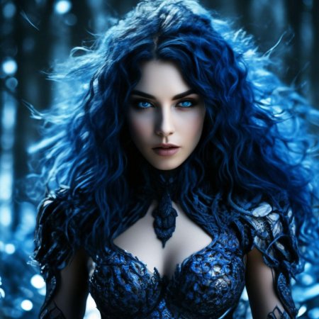 Женщина в синем