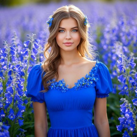 Девушка в синем