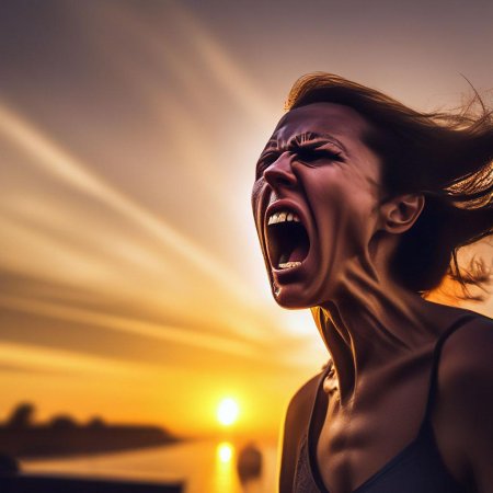 Девушка кричит от боли