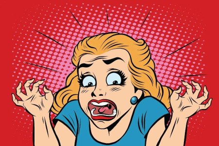 Девушка в шоке поп арт