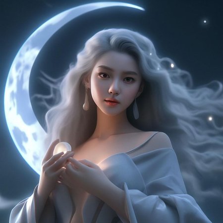 Девушка луна арт