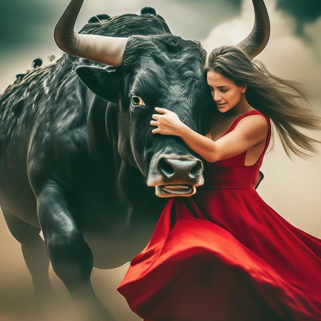 Бык и девушка