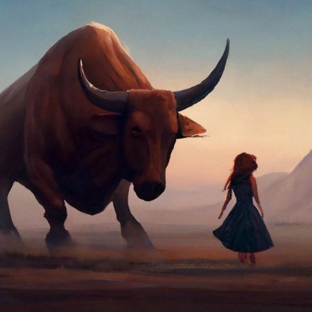 Бык с рогами