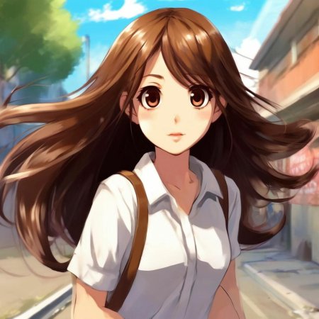 Девушка с коричневыми волосами