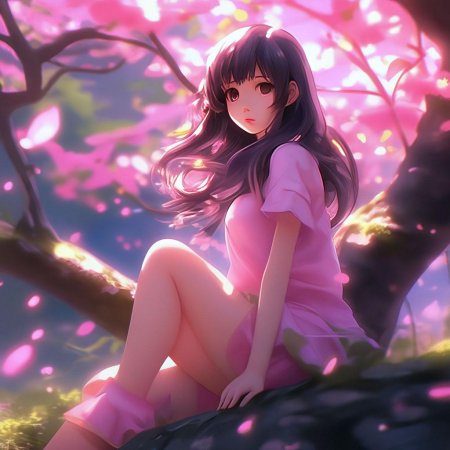 Аниме девочки розовые