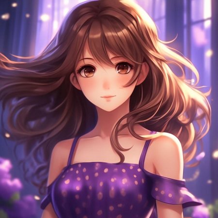 Аниме девушка в платье