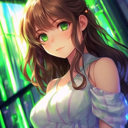 Аниме девушка с зелеными глазами