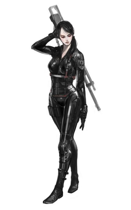 Девушка с оружием арт