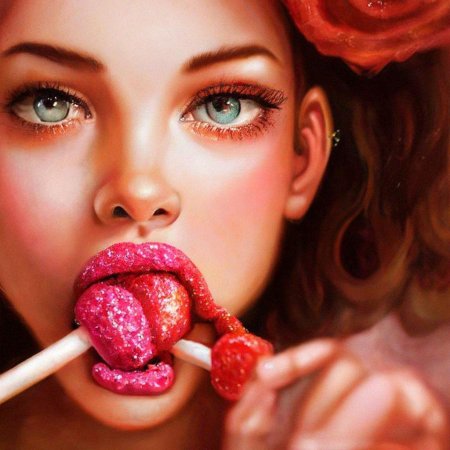 Девушка с чупачупсом