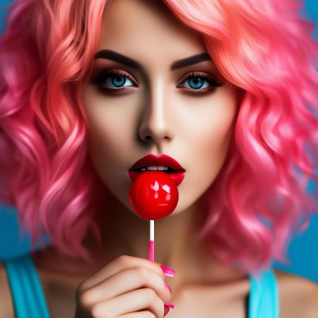 Девушка с чупа чупсом