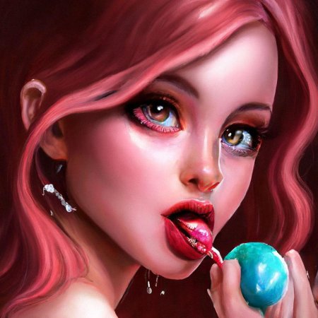 Девушка с леденцом арт