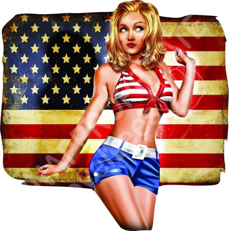 Девушка с американским флагом