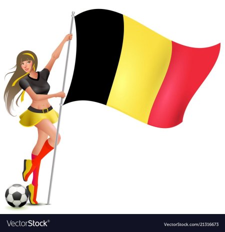 Болельщица с флагом