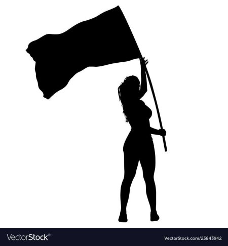 Силуэт человека с флагом