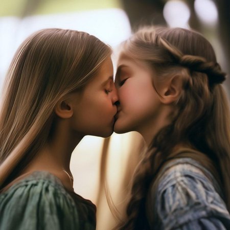 Девочка целуется с девочкой