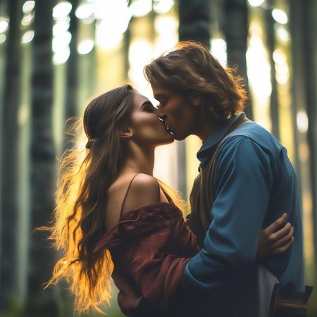 Страстный поцелуй девушек