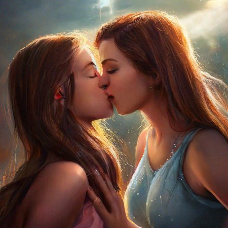 Девушка целуется с девушкой