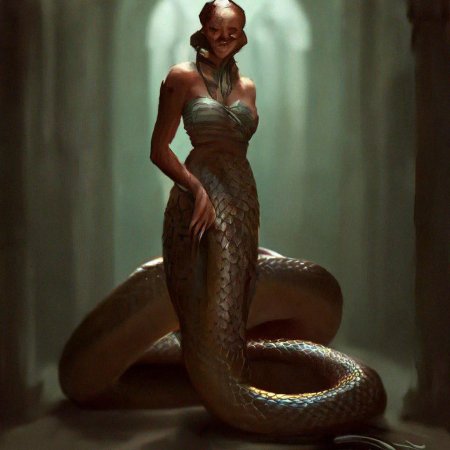Женщина с хвостом змеи