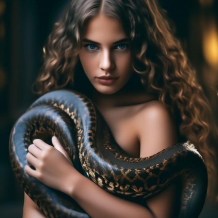 Красивые девушки со змеями