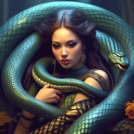 Девушка со змеей
