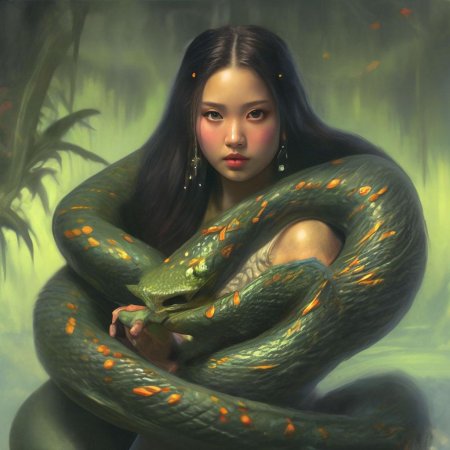 Девушка змея арт