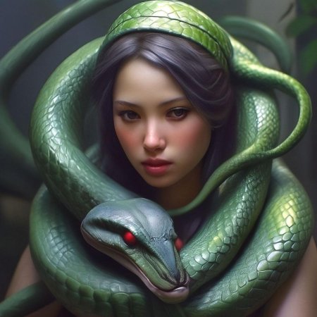 Девушка змея аниме