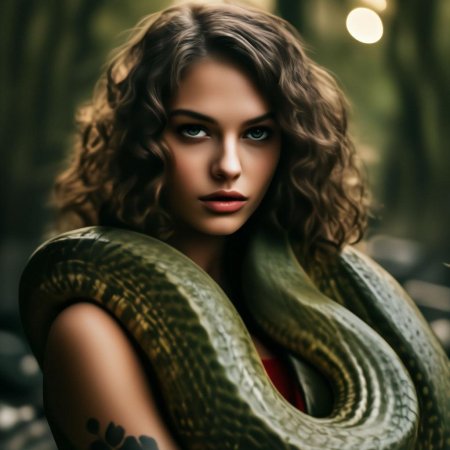 Красивые девушки со змеями