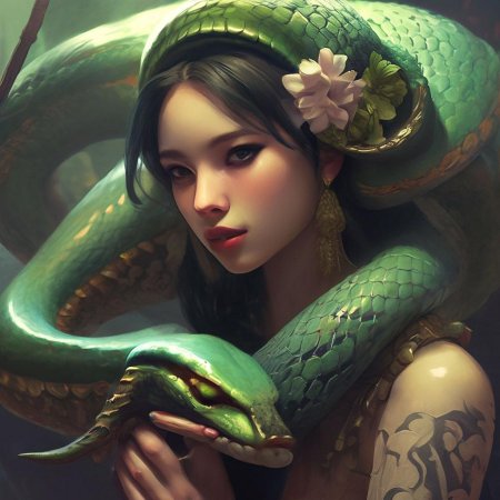 Девушка со змеей