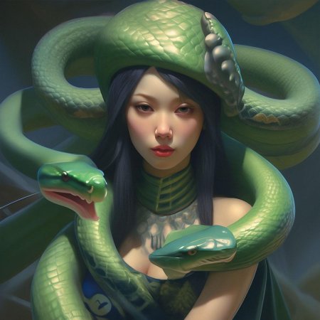 Девушка со змеями на голове