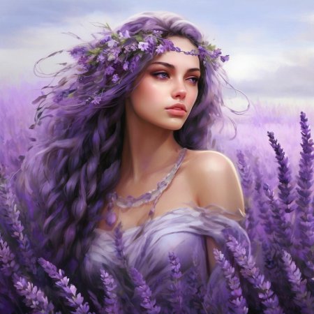 Девушка лаванда