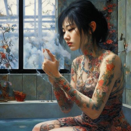 Девушка с татуировками