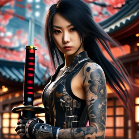 Девушка самурай япония