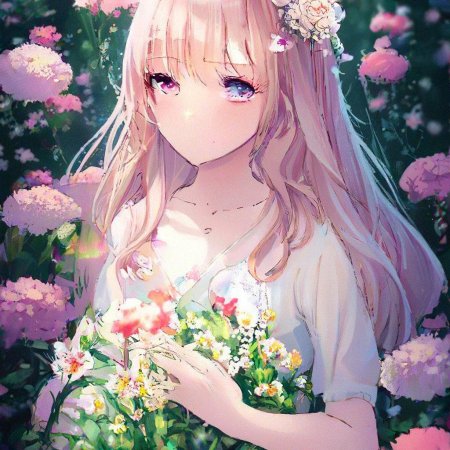 Девушка с цветам