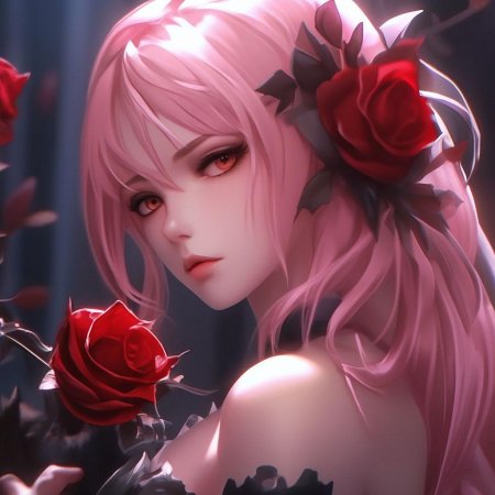 Девушка с розовыми волосами