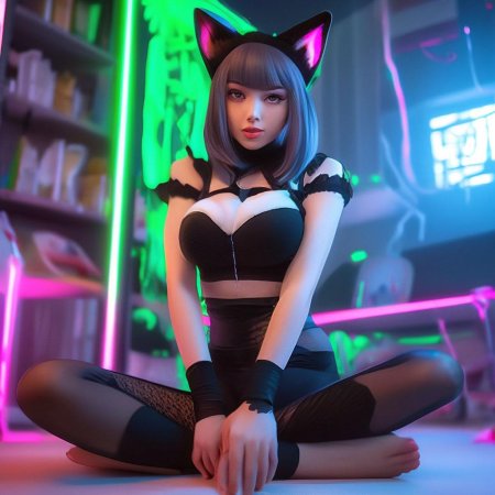 Девушка с кошачьими ушками