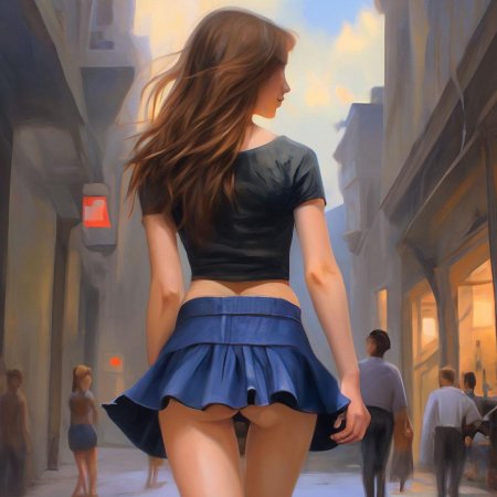 Девушка короткая юбка
