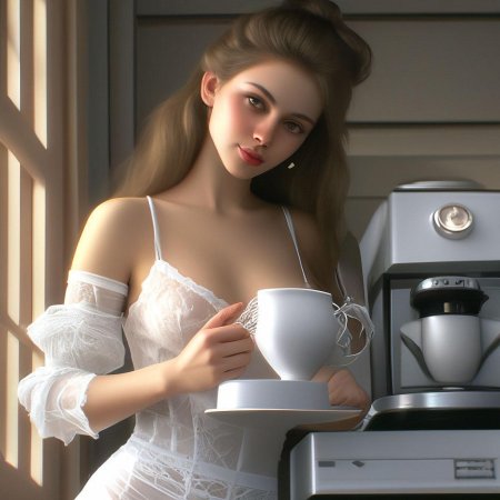 Девушка в белом кружевном белье